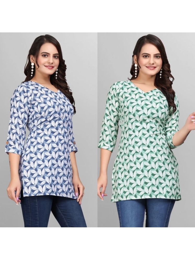     			Devakii Mint Green Cotton Blend Women's Tunic ( Pack of 2 )