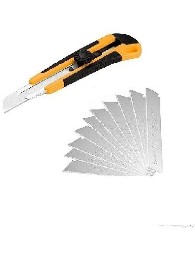     			Eclet Heavy Duty 18 mm Cutter Knife with 10 Replacement Blades(Color as per Availability)(A)