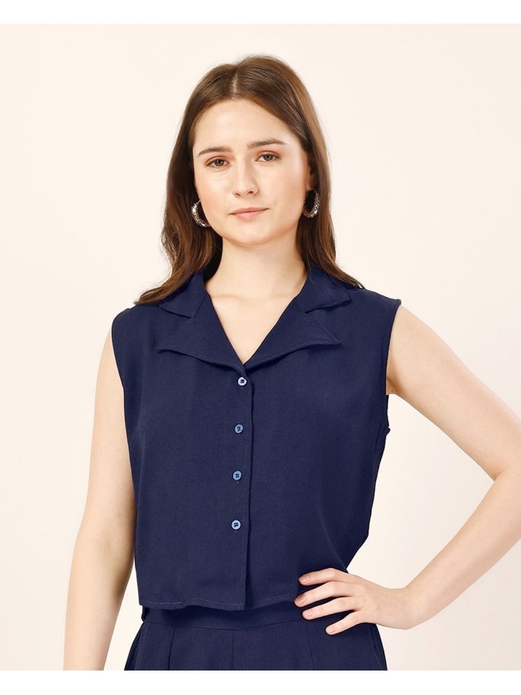     			Fashfun Navy Blue Polyester Women's Tunic ( Pack of 1 )