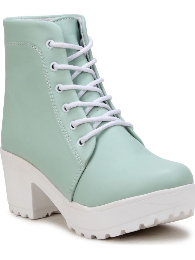     			Fashimo Green Women's Ankle Length Boots