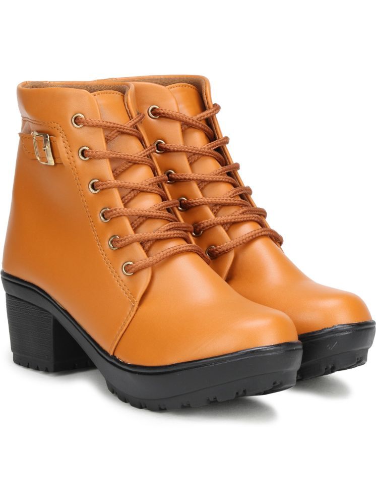     			Fashimo Tan Women's Ankle Length Boots