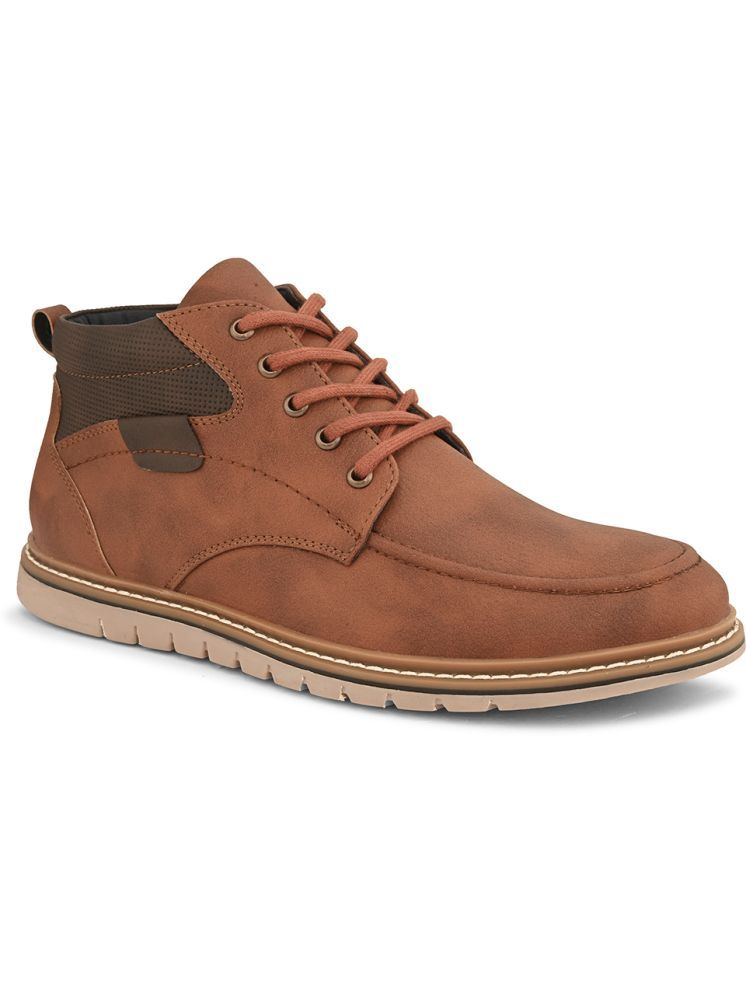     			Fentacia MEN CASUAL SHOES Tan Men's Outdoor Shoes