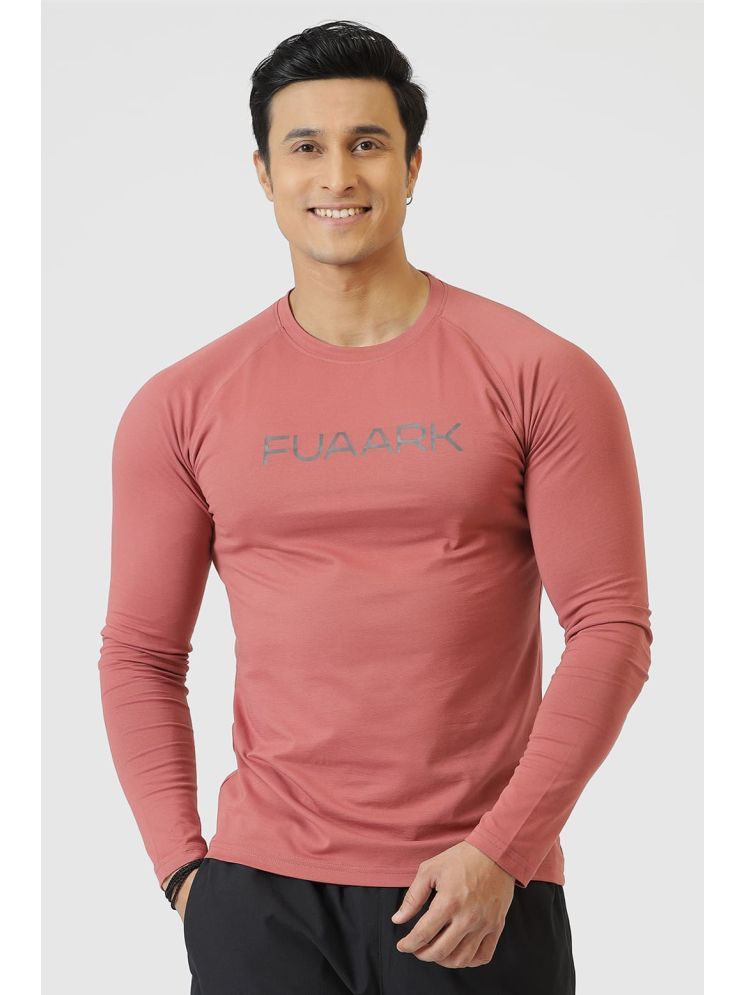     			Fuaark Red Cotton Slim Fit Men's Sports T-Shirt ( Pack of 1 )