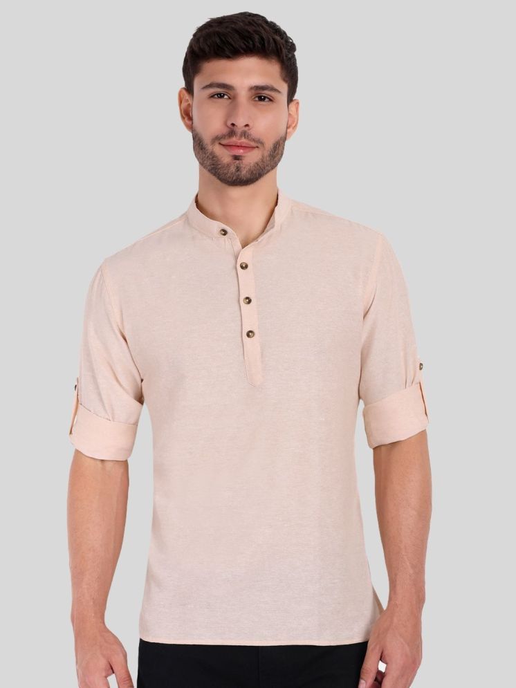     			Life Roads Beige Cotton Men's Shirt Style Kurta ( Pack of 1 )