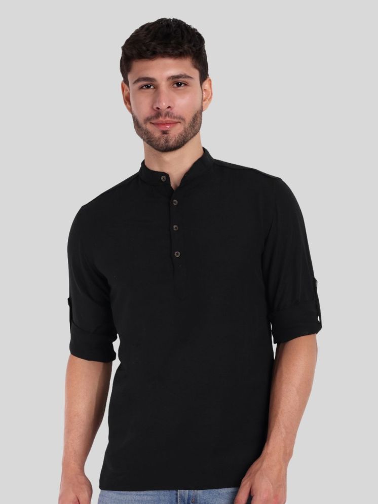     			Life Roads Black Cotton Men's Shirt Style Kurta ( Pack of 1 )