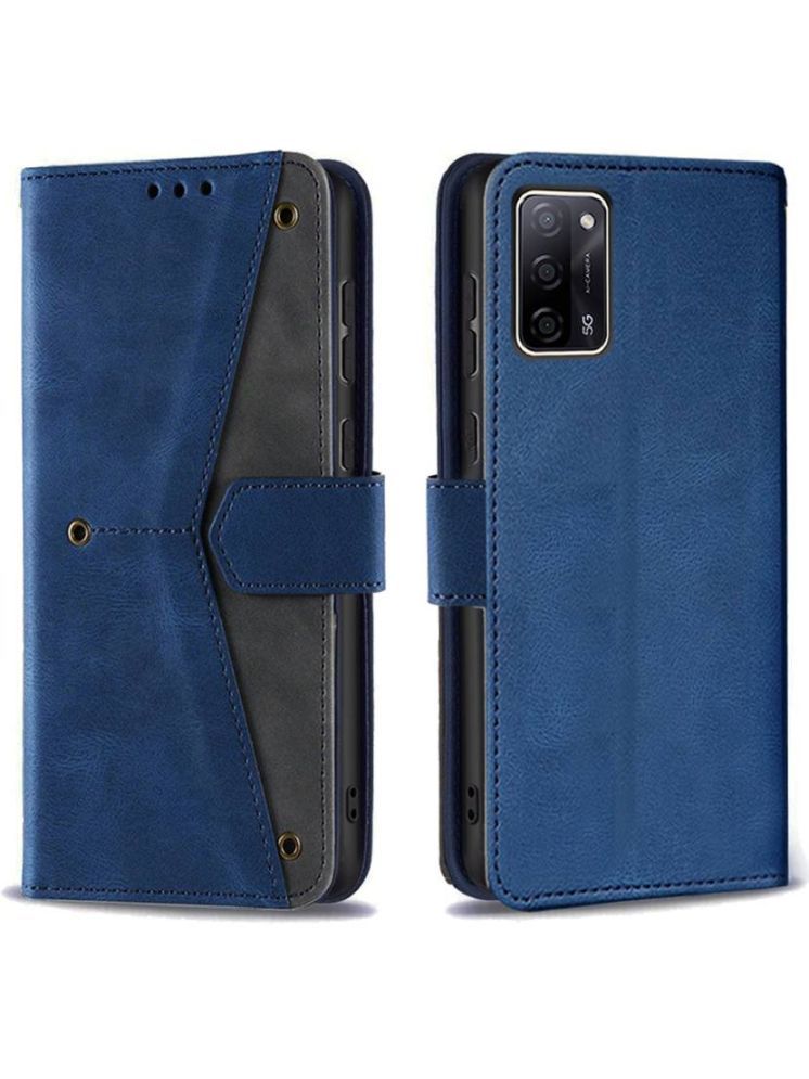     			Masque Blue Flip Cover Artificial Leather Compatible For Oppo A53s ( Pack of 1 )