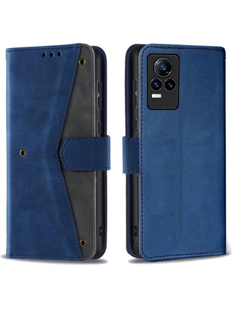     			Masque Blue Flip Cover Artificial Leather Compatible For Vivo Y73 ( Pack of 1 )