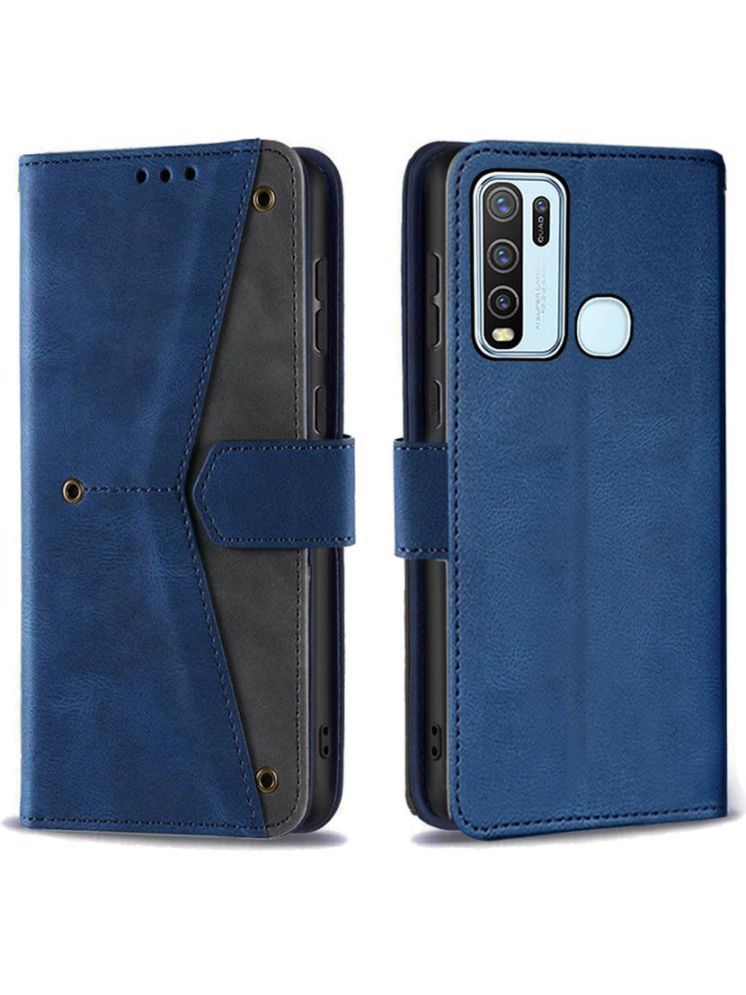     			Masque Blue Flip Cover Artificial Leather Compatible For Vivo Y50 ( Pack of 1 )