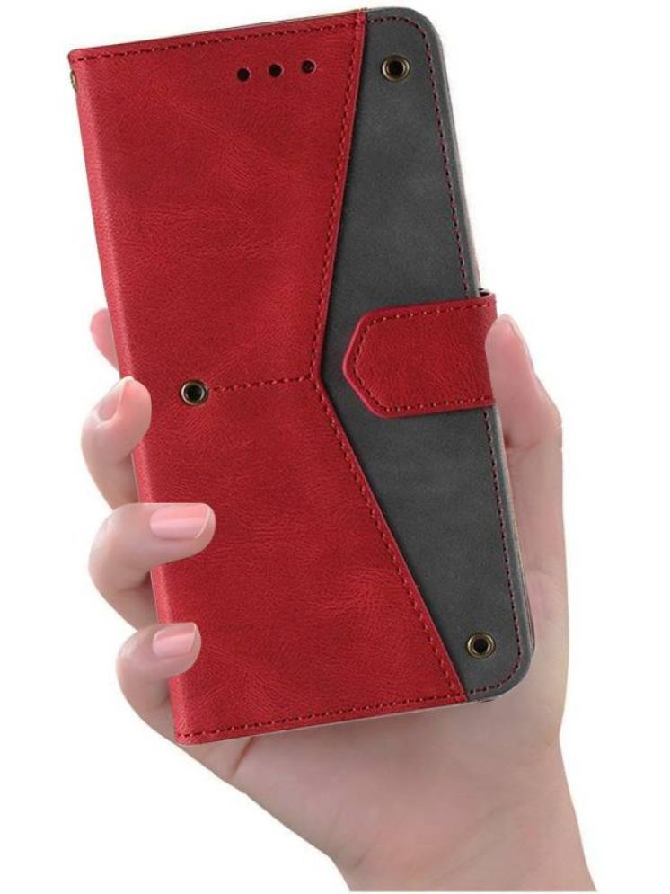     			Masque Red Flip Cover Artificial Leather Compatible For Vivo Y12s 2021 ( Pack of 1 )