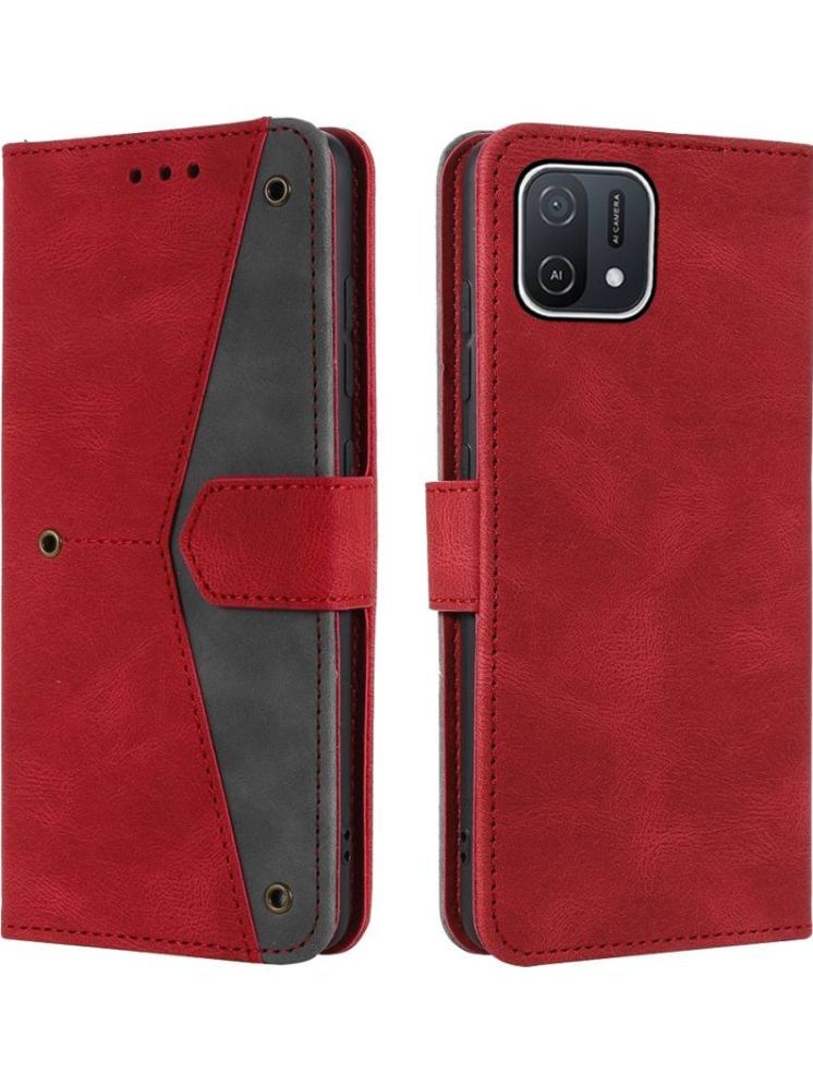     			Masque Red Flip Cover Artificial Leather Compatible For Oppo A16k ( Pack of 1 )