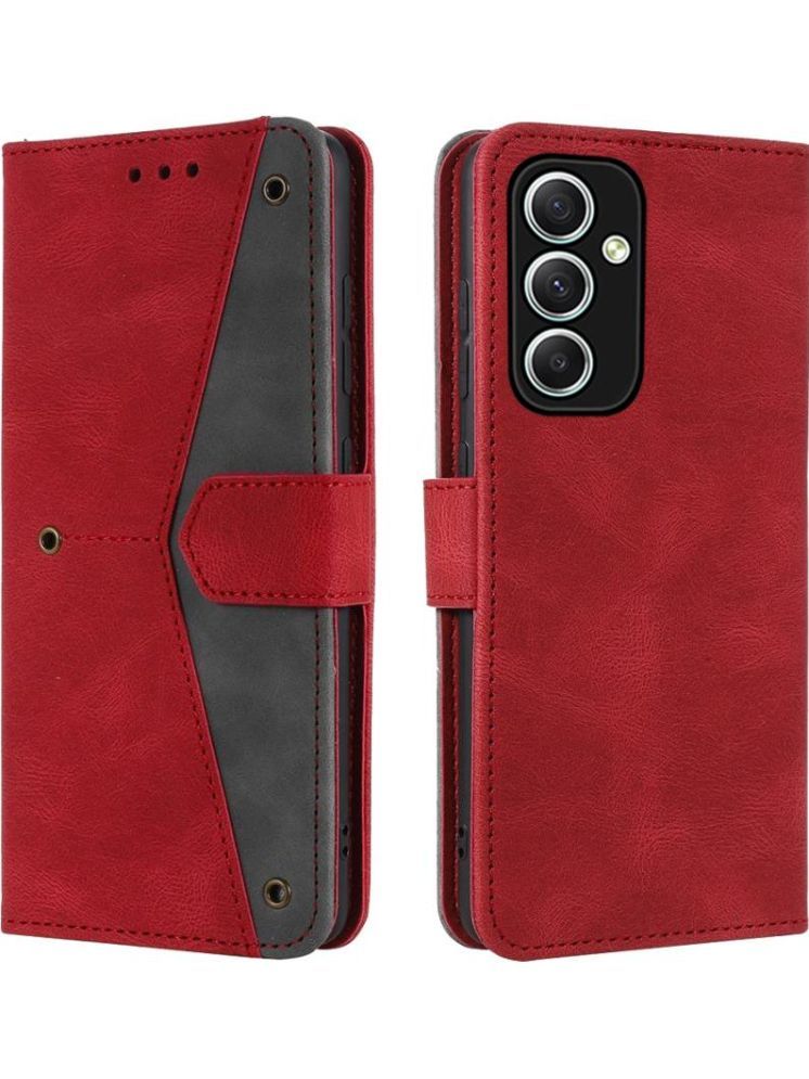     			Masque Red Flip Cover Artificial Leather Compatible For Samsung Galaxy M34 5G ( Pack of 1 )