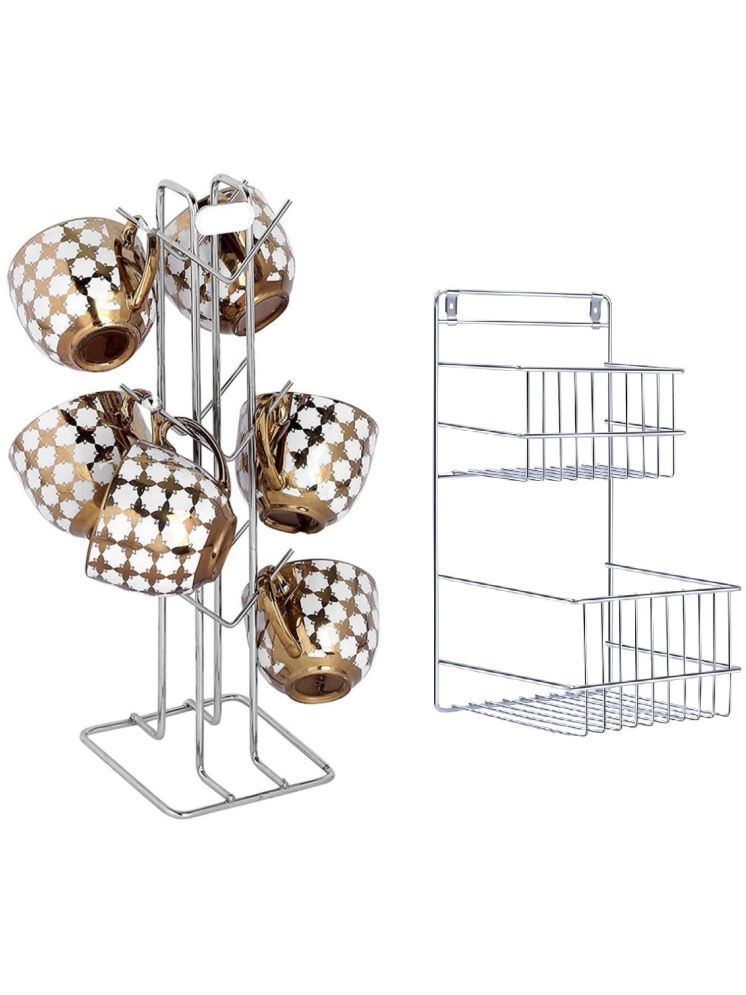     			Sushil Silver Stainless Steel Storage Racks ( Pack of 2 )