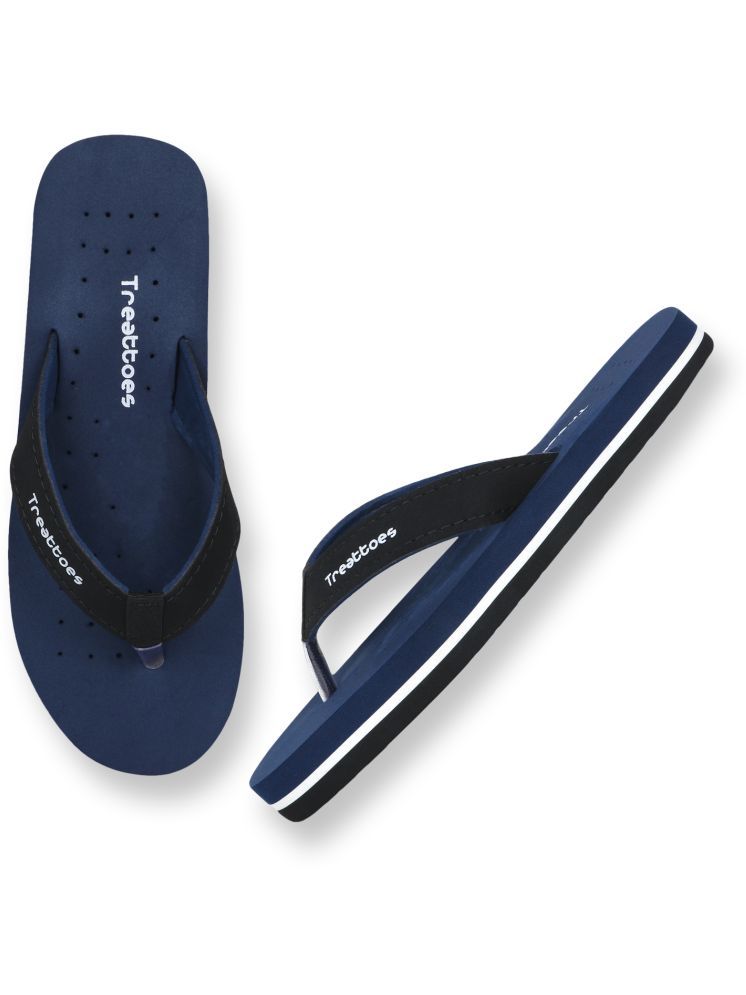     			TREATTOES Navy Blue Women's Thong Flip Flop