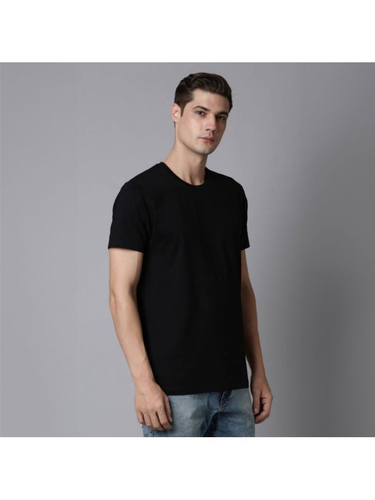     			code yellow Cotton Regular Fit Solid Half Sleeves Men's Round T-Shirt - Black ( Pack of 1 )