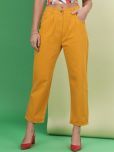 Freehand Pack of 1 Cotton Blend Regular Women's Formal Pants ( Mustard )