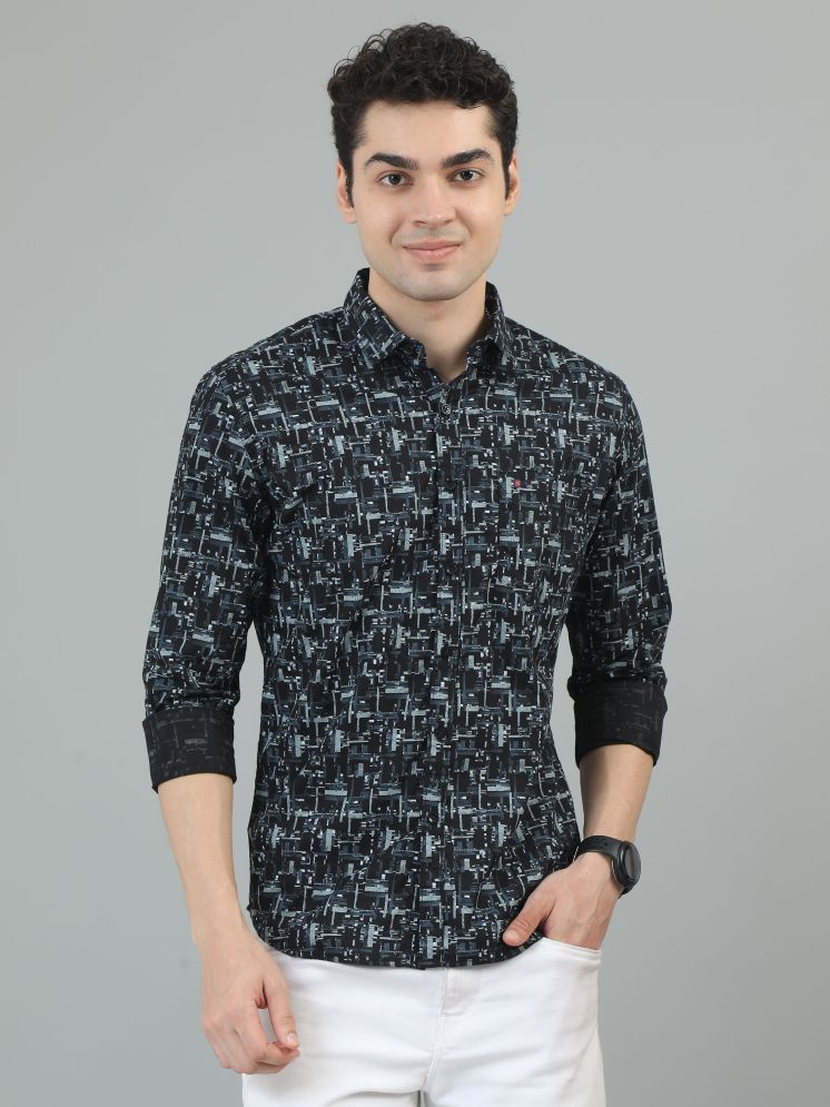     			Cool Colors 100% Cotton Slim Fit Printed Full Sleeves Men's Casual Shirt - Blue ( Pack of 1 )