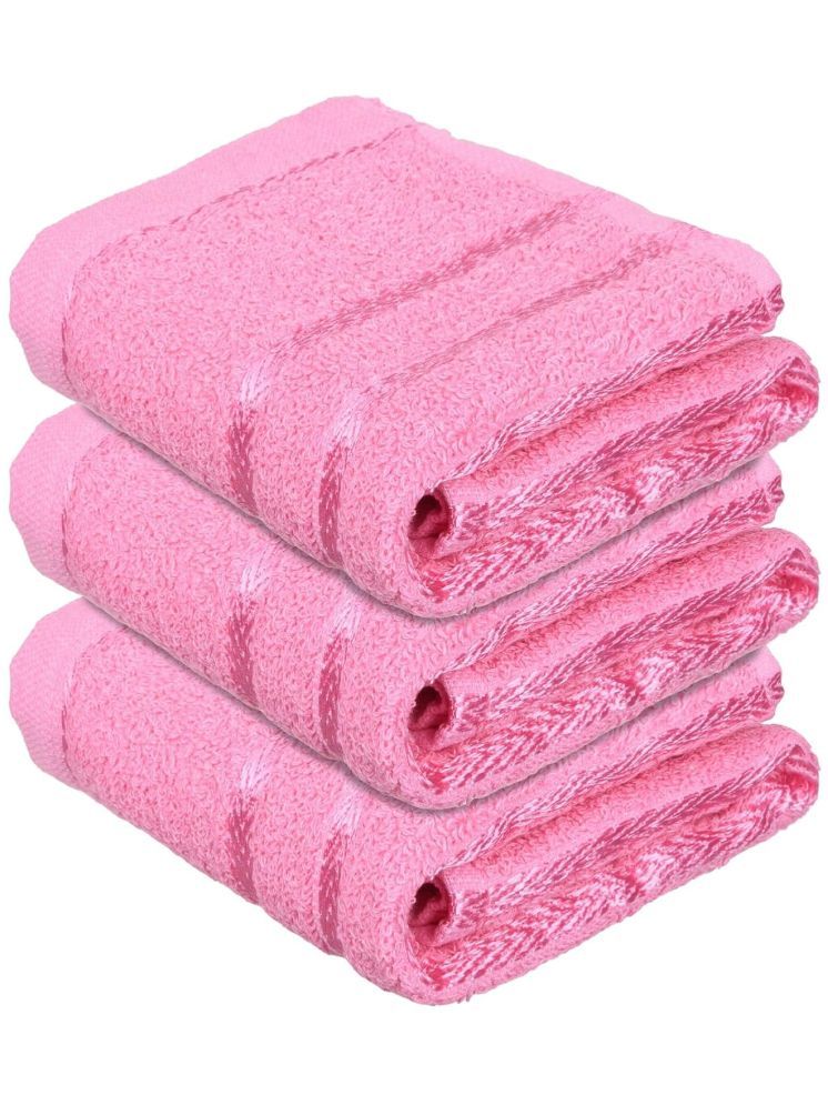     			Dyana Core Pack of 3 Cotton 401-450 -GSM Hand Towel ( Pink )