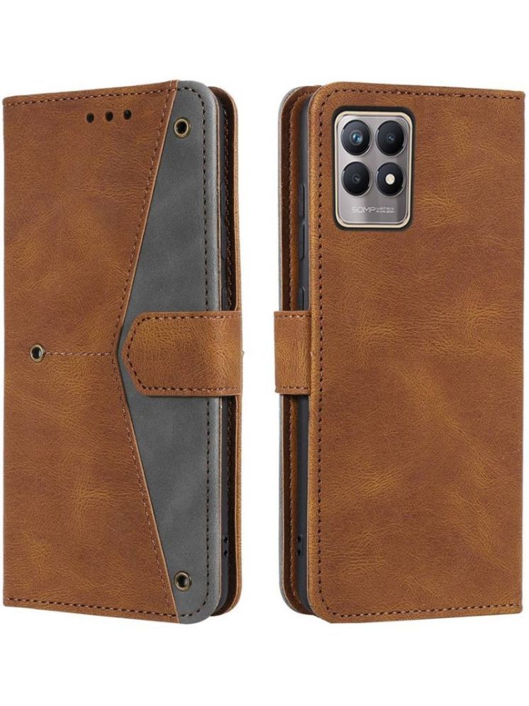     			Masque Brown Flip Cover Artificial Leather Compatible For Realme Narzo 50 ( Pack of 1 )