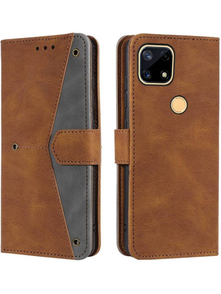     			Masque Brown Flip Cover Artificial Leather Compatible For Realme Narzo 20 ( Pack of 1 )