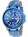 Espoir Blue Leather Analog Men's Watch