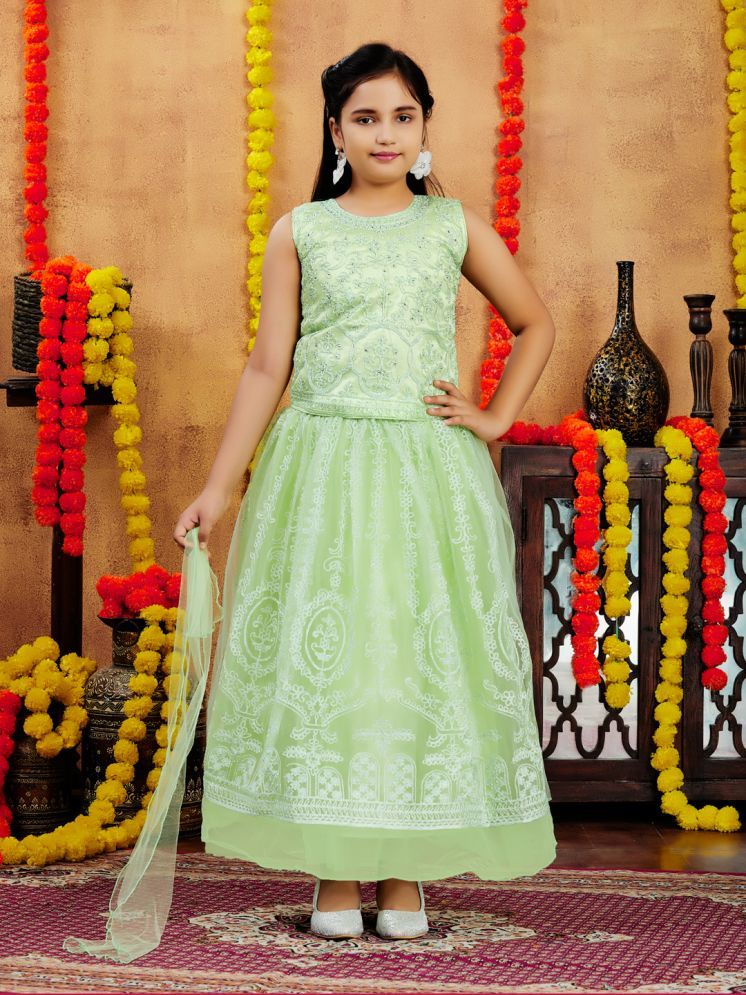     			Aarika Net Lehenga Choli Set For Girls ( Pack of 1 , Sea Green )