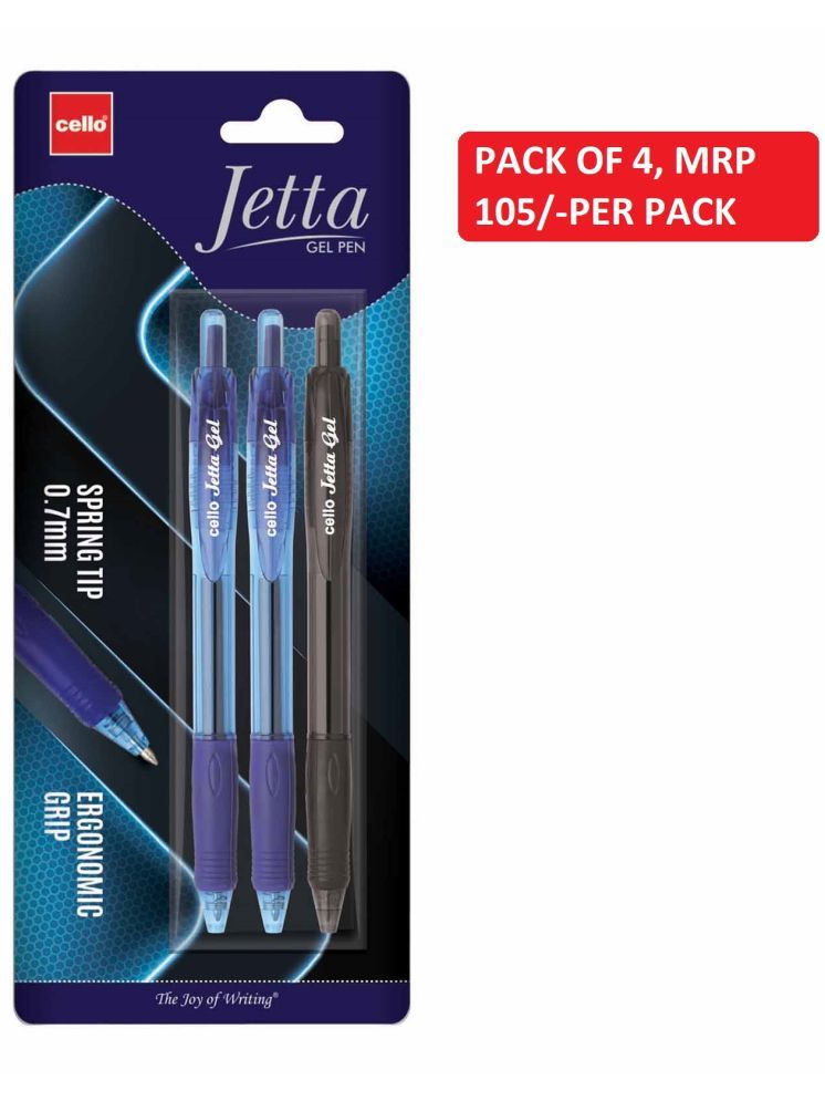     			Cello Jetta 3 Gel Pens (Pack of 4)