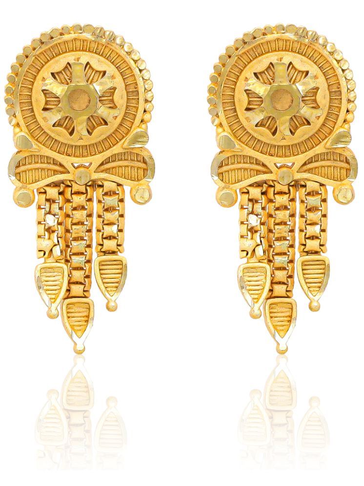     			Drashti Collection Golden Chandelier Earrings ( Pack of 1 )