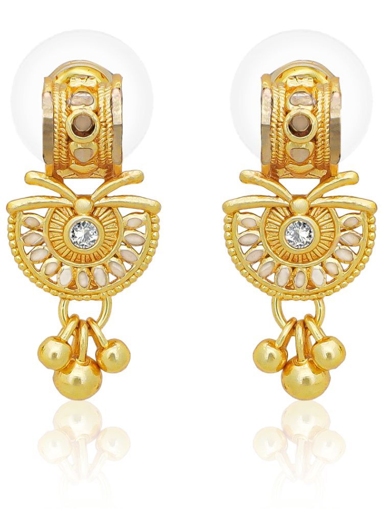     			Drashti Collection Golden Danglers Earrings ( Pack of 1 )