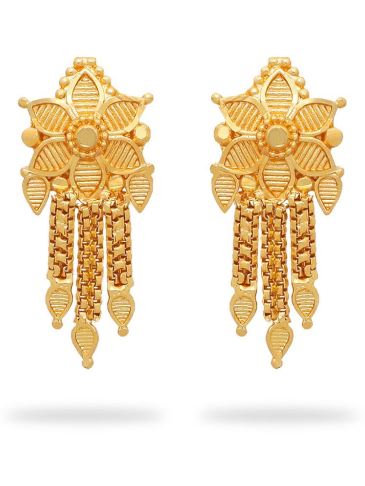     			Drashti Collection Golden Danglers Earrings ( Pack of 1 )