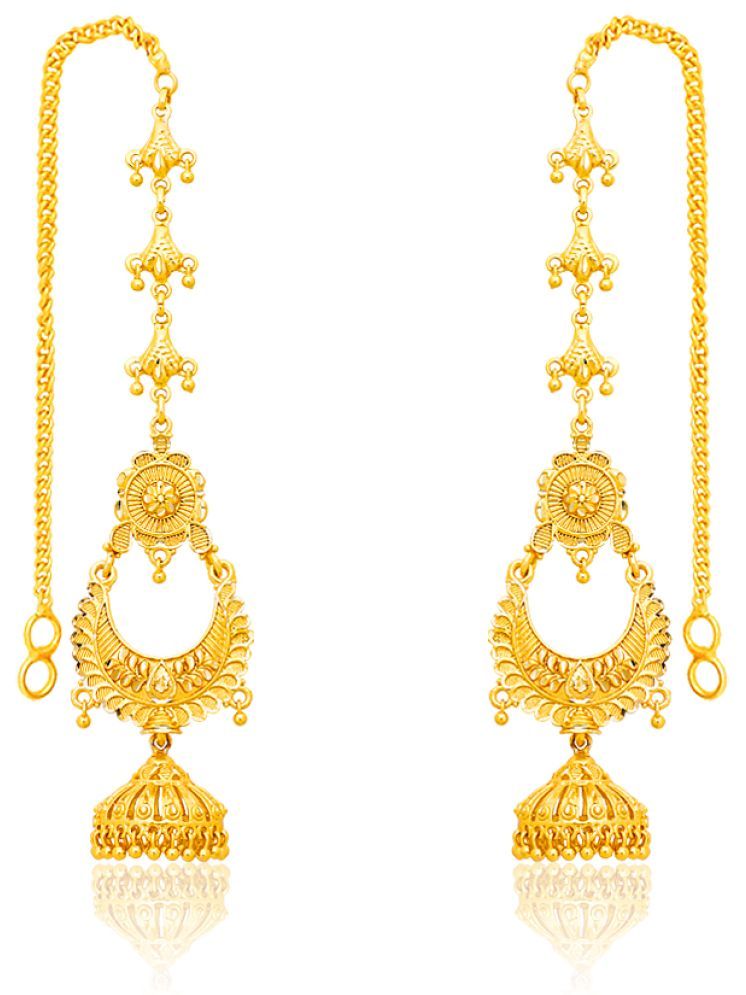     			Drashti Collection Golden Jhumki Earrings ( Pack of 1 )