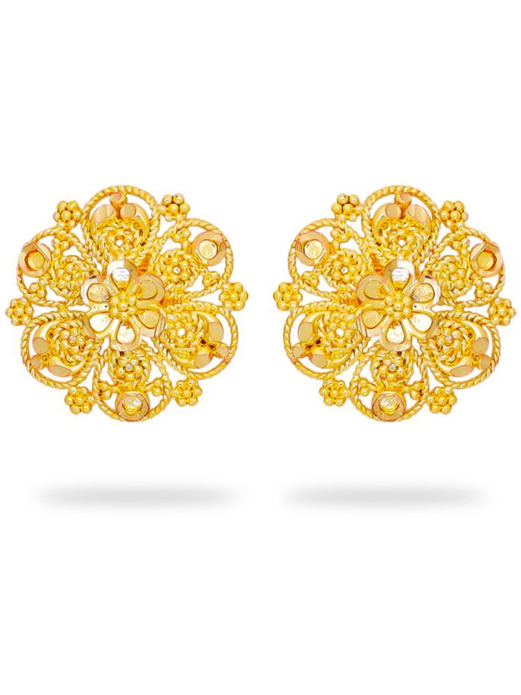     			Drashti Collection Golden Stud Earrings ( Pack of 1 )