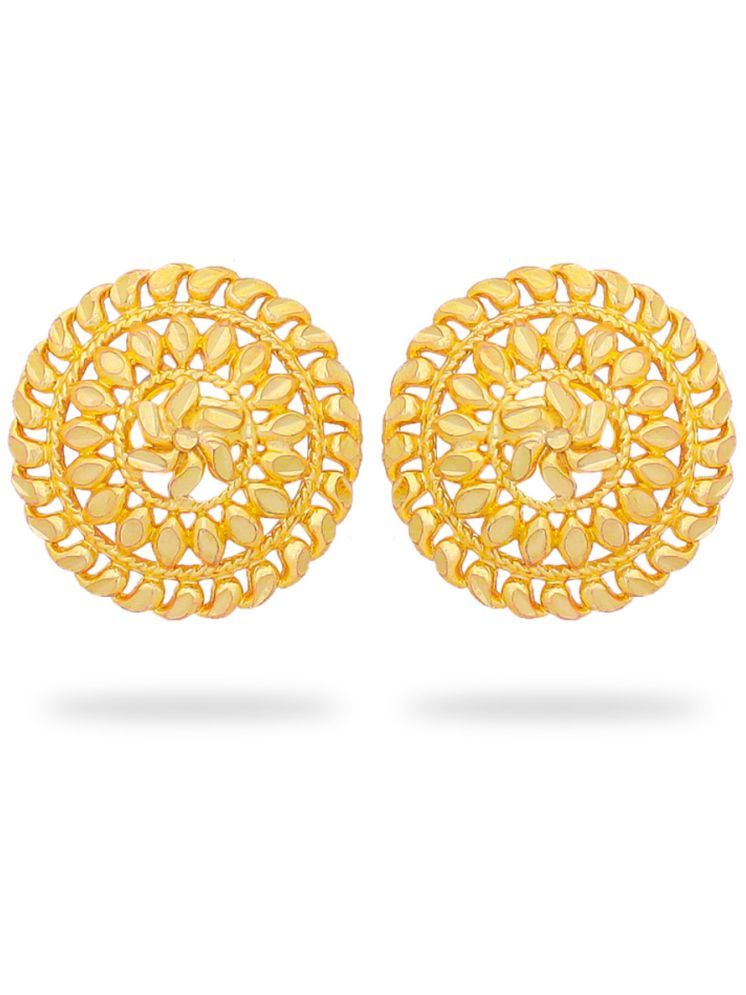     			Drashti Collection Golden Stud Earrings ( Pack of 1 )