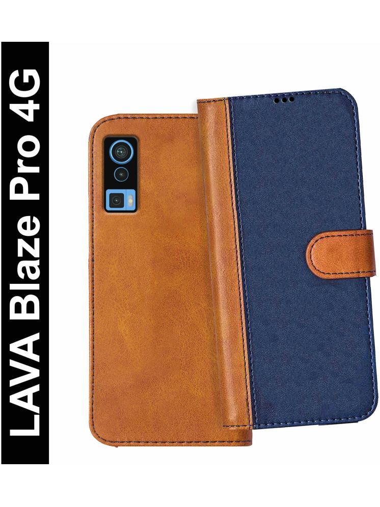     			Knotyy Brown Flip Cover Artificial Leather Compatible For LAVA Blaze Pro ( Pack of 1 )