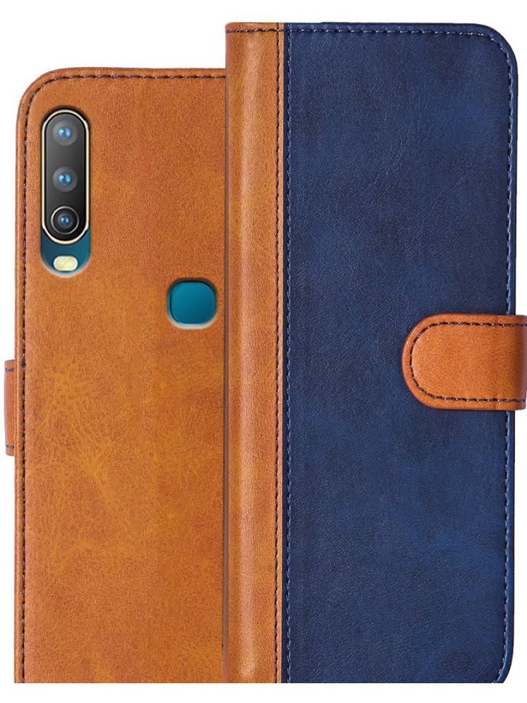     			Knotyy Brown Flip Cover Artificial Leather Compatible For Vivo U10 ( Pack of 1 )