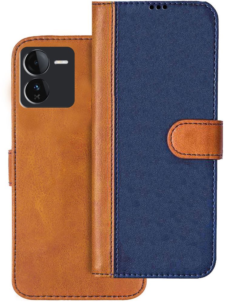     			Knotyy Brown Flip Cover Artificial Leather Compatible For iQOO Z9 5G ( Pack of 1 )