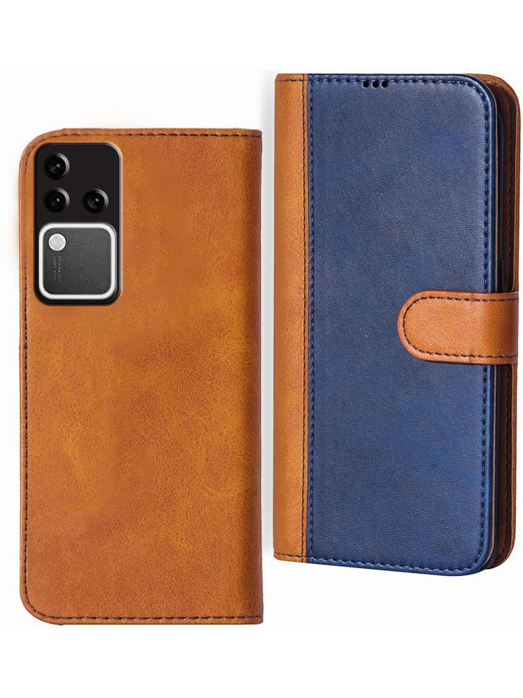     			Knotyy Brown Flip Cover Artificial Leather Compatible For vivo V30 Pro 5G ( Pack of 1 )