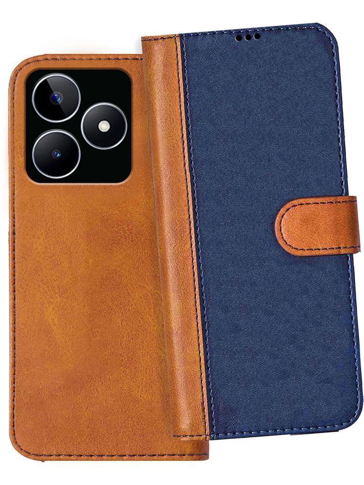     			Knotyy Brown Flip Cover Artificial Leather Compatible For realme C51 ( Pack of 1 )