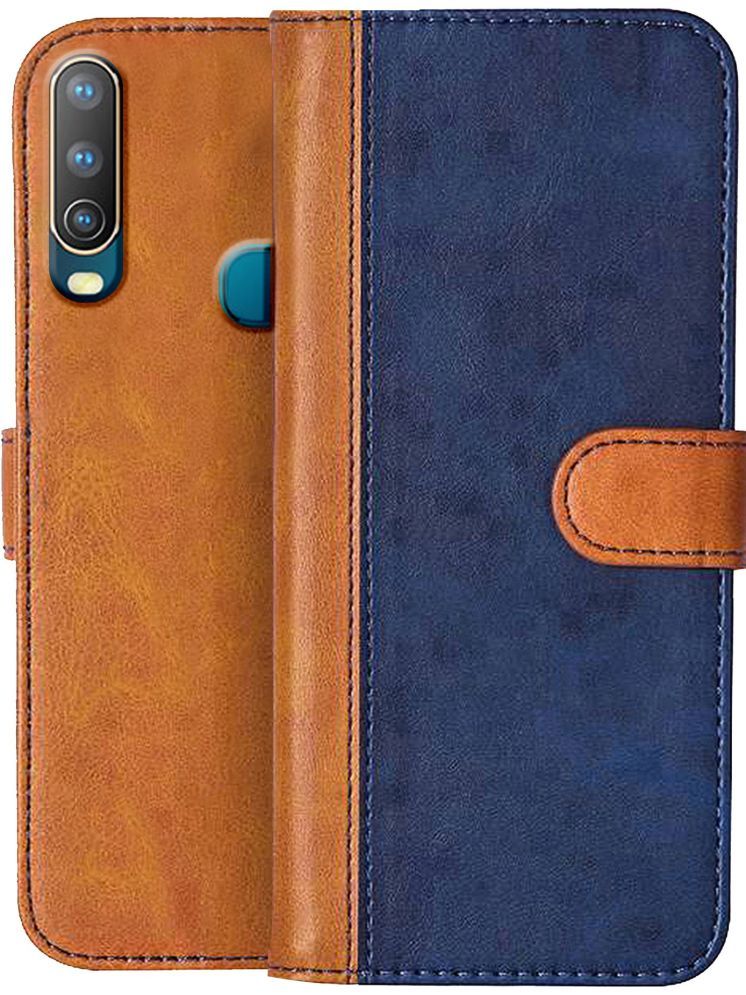     			Knotyy Brown Flip Cover Artificial Leather Compatible For Vivo U10 ( Pack of 1 )