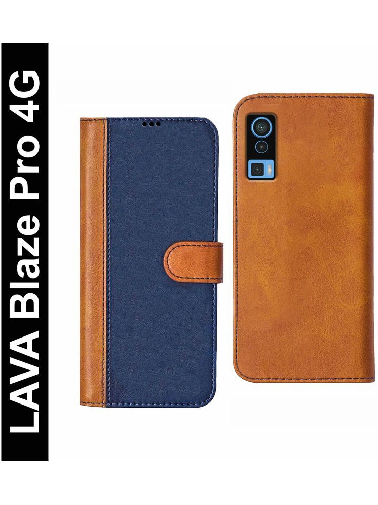     			Knotyy Brown Flip Cover Artificial Leather Compatible For LAVA Blaze Pro ( Pack of 1 )