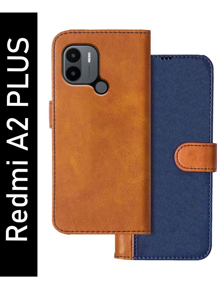     			Knotyy Brown Flip Cover Artificial Leather Compatible For Redmi A2+ ( Pack of 1 )