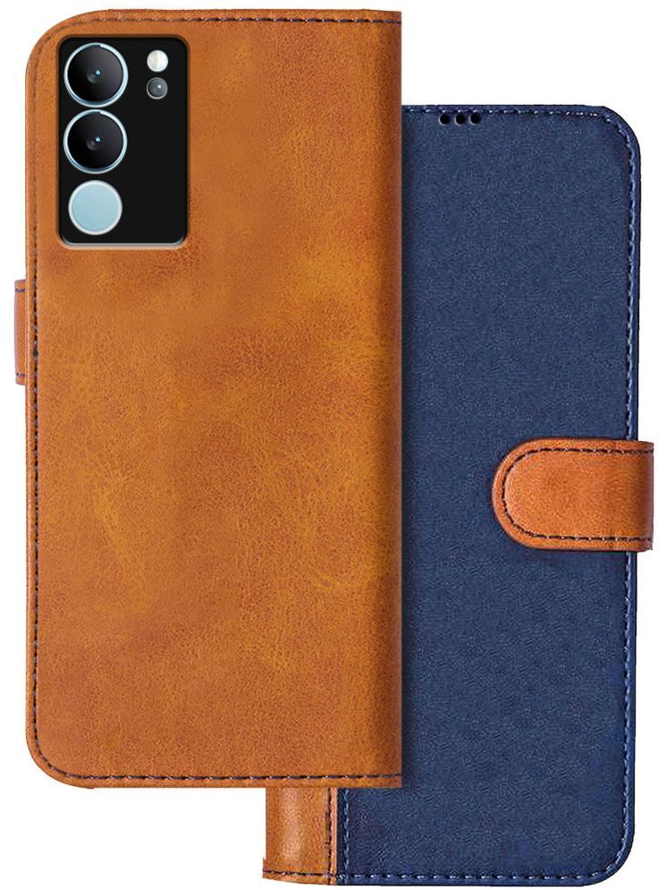     			Knotyy Brown Flip Cover Artificial Leather Compatible For vivo V29 Pro 5G ( Pack of 1 )