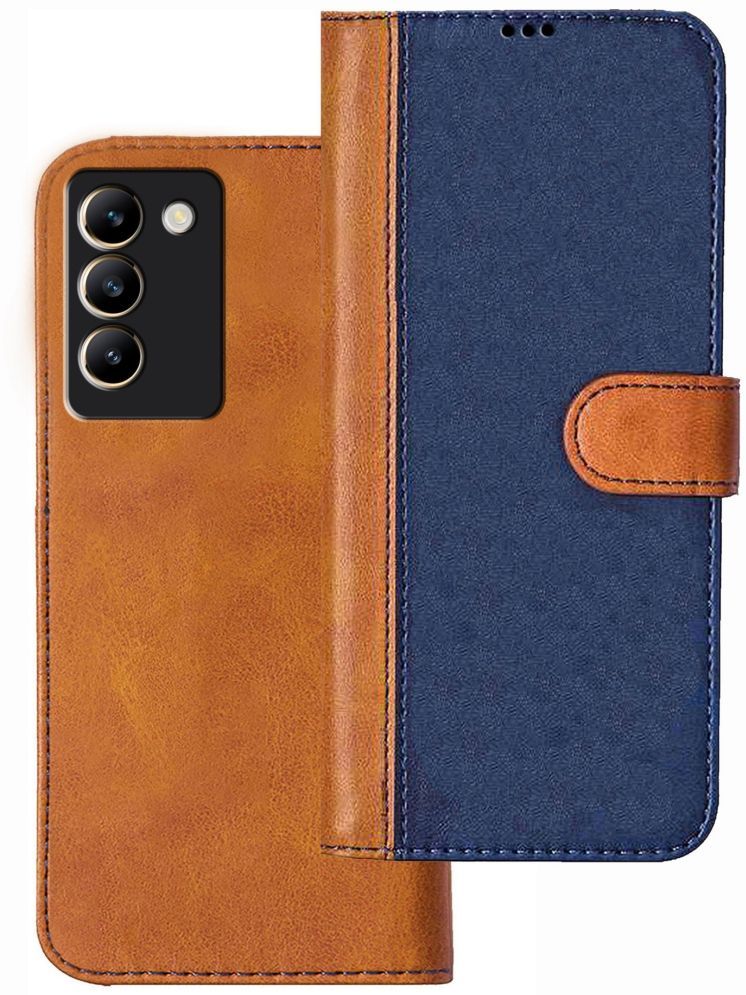     			Knotyy Brown Flip Cover Artificial Leather Compatible For vivo T3 5G ( Pack of 1 )