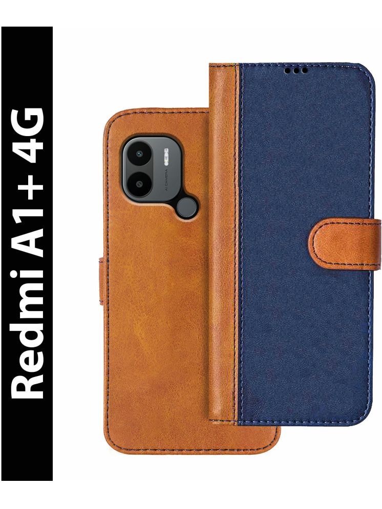     			Knotyy Brown Flip Cover Artificial Leather Compatible For Redmi A1 Plus ( Pack of 1 )