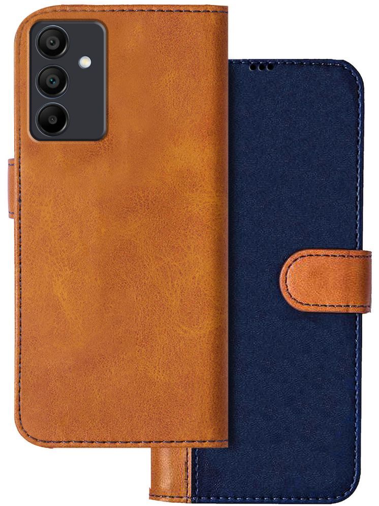     			Knotyy Brown Flip Cover Artificial Leather Compatible For Samsung Galaxy M15 5G ( Pack of 1 )