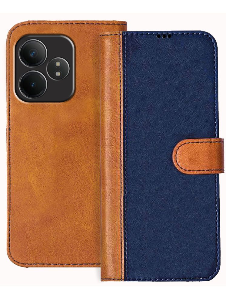     			Knotyy Brown Flip Cover Artificial Leather Compatible For Realme GT 6T 5G ( Pack of 1 )