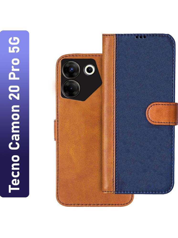     			Knotyy Brown Flip Cover Artificial Leather Compatible For Tecno Camon 20 Pro 5G ( Pack of 1 )