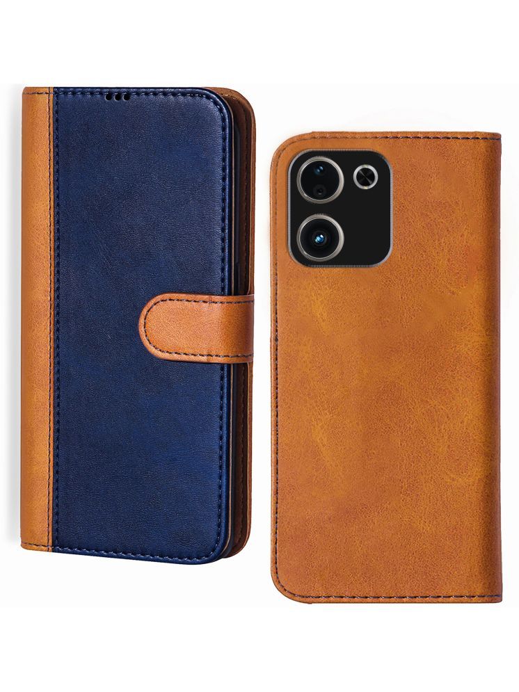     			Knotyy Brown Flip Cover Artificial Leather Compatible For iQOO Z9s Pro 5G ( Pack of 1 )