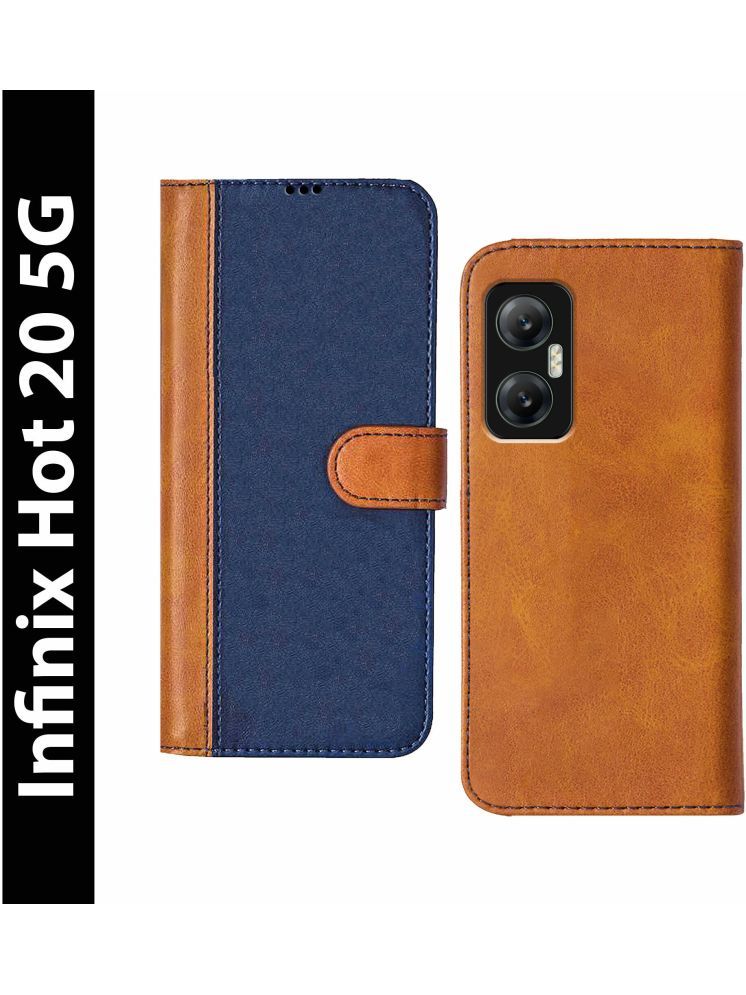     			Knotyy Brown Flip Cover Artificial Leather Compatible For Infinix Hot 20 5G ( Pack of 1 )