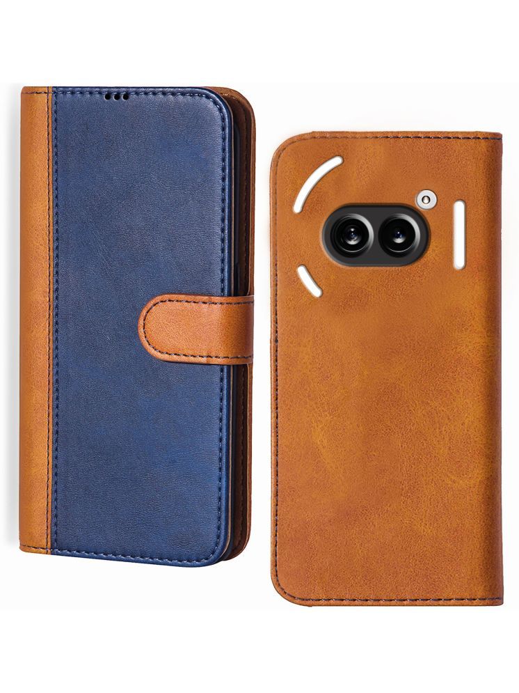     			Knotyy Brown Flip Cover Artificial Leather Compatible For Nothing Phone 2A ( Pack of 1 )