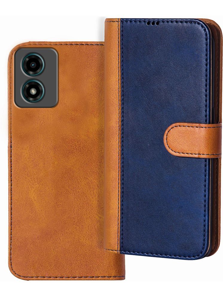     			Knotyy Brown Flip Cover Artificial Leather Compatible For Motorola G04s ( Pack of 1 )